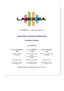 Physico-chimie produits laitiers