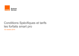 Fiche tarifaire smart pro 2 Octobre 2014