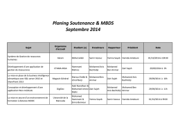 Planning Soutenances Master MBDS