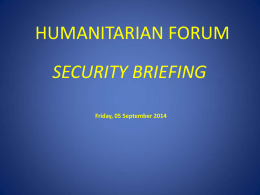 2014_09_05 Humanitarian Forum Security Briefing