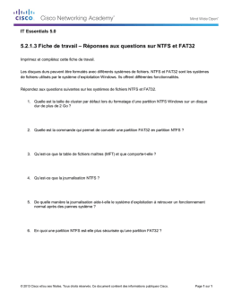 5.2.1.3 Fiche de travail – Réponses aux questions sur NTFS et FAT32