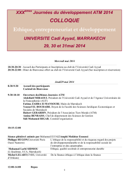 programme - Université Cadi Ayyad