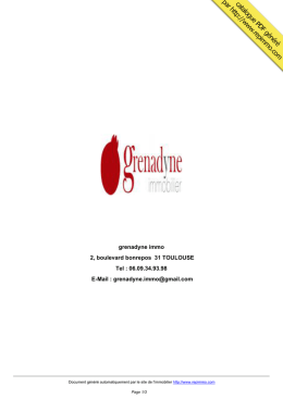 catalogue immobilier grenadyne immo TOULOUSE