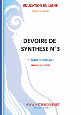 DEVOIRE DE SYNTHESE N°3