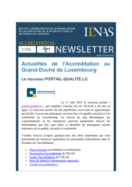 Newsletter OLAS - juillet 2014 - Institut luxembourgeois de la