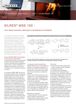 SILRES® MSE 100 : Une résine siloxane - Wacker