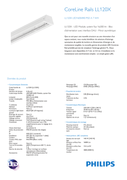 Product Leaflet: Luminaire CoreLine Rail Précâblé LL120X