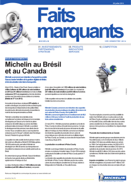 Faits marquants Michelin 1er semestre 2014
