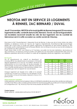 NEOTOA met en service 23 nouveaux logements à Rennes