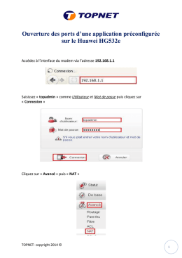 Ouverture des ports manuellement sur le Huawei HG532e