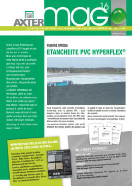 Axtermag n°16 Numéro spécial : Etanchéité PVC Hyperflex