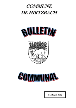 bulletin communal Hirtzbach janvier 2014