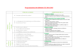 Programmation de sciences CE2 2014-2015