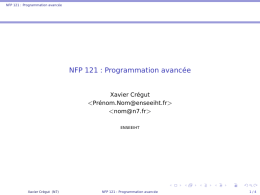 NFP 121 : Programmation avancée - Page de Xavier Crégut