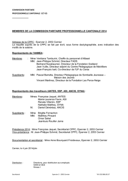 membres de la commission paritaire professionnelle - CCT-ES