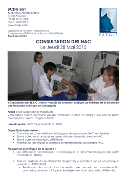 CONSULTATION DES NAC Le Jeudi 28 Mai 2015