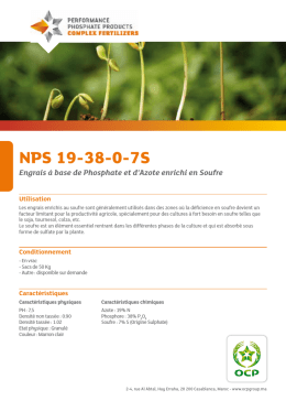 Complex Fertilizers - NPS 19-38-0-7S