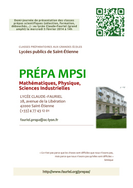 PRÉPA MPSI - Lycée Claude Fauriel