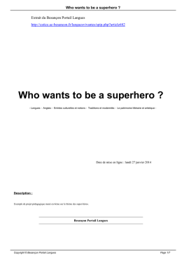 Who wants to be a superhero ? - missiontice.ac