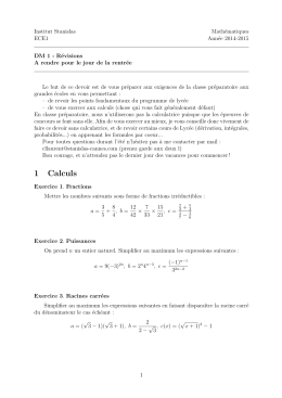 1 Calculs - STANISLAS CANNES