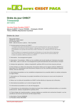 inFOnews CHSCT PACA 2014 11 25 ODJ - Syndicat CGT