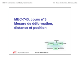 MEC-743, cours n°3 Mesure de déformation, distance et position