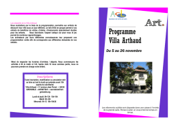 Programme Villa Arthaud - ACL