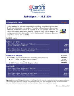 Robotique 1 – ELT1130