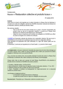 Réunion « Restauration collective et produits locaux