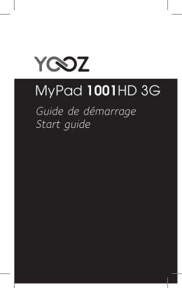 Le guide de prise en main MyPad 1001 HD 3G