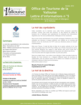 Newsletter OTV N°5 - Office de Tourisme de la Vallouise