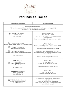 Parkings de Toulon - Office de Tourisme de Toulon