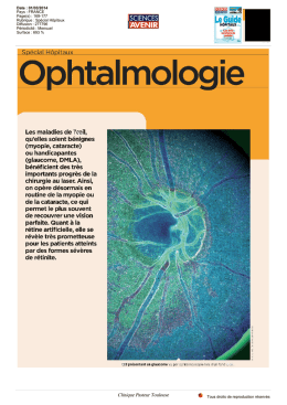 myopie, cataracte - Clinique Pasteur
