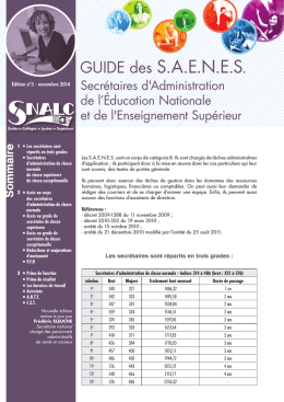 GUIDE DES SAENES 3ème édition - NOVEMBRE 2014