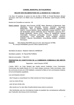 Conseil municipal du 15 mai 2014