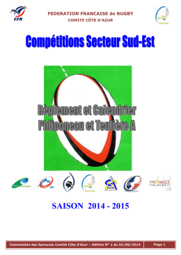 Règlement Phliponeau et Teulière A Edition N° 1 du 01-09-14