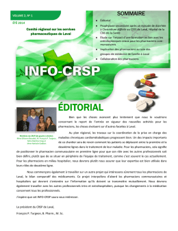 INFO-CRSP (été 2014) - Agence de la santé et des services sociaux