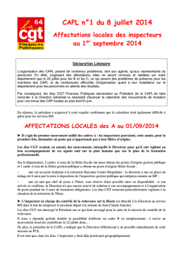 Affectations locales au 1-9-2014