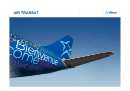 Présentation Air Transat - Selectour Afat Affaires