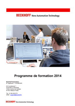 Programme de formation 2014 Beckhoff…