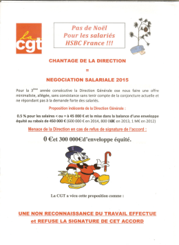 Pas de Noël Pour les salariés - CGT HSBC France 103, Avenue des