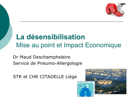 6) Dr M. Deschampheleire - Désensibilisation