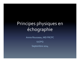 Principes physiques en échographie