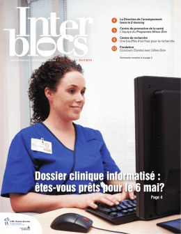 Interblocs : Avril 2014 - CHU Sainte