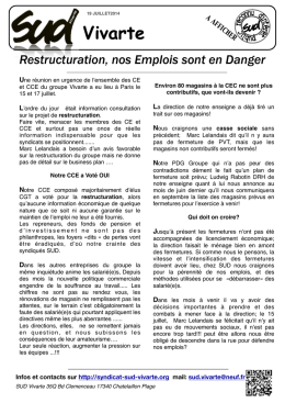 Tract juillet 2014 - Accueil