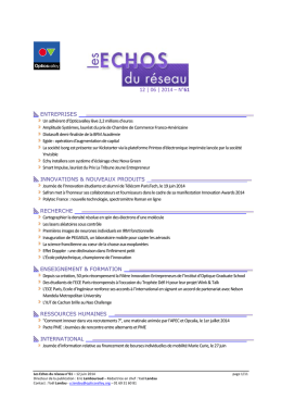Les Echos du Réseau n°61 - 12 juin 2014