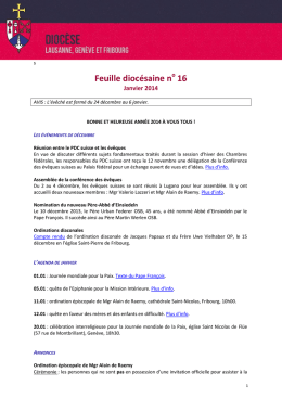 version courte - Diocèse de Lausanne, Genève et Fribourg