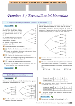 Première S / Bernoulli et loi binomiale
