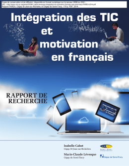 Intégration des TIC et motivation en français