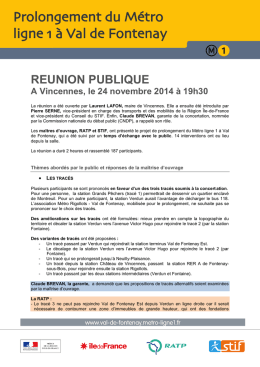 Reunion Publique Vincennes - Compte Rendu Synthetique - 24-11-14